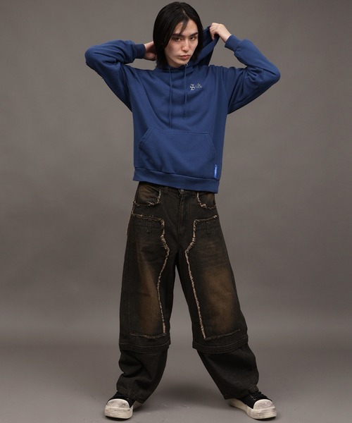 SEQUENZ(シークエンズ)の「【SEQUENZ/シークエンズ】SEE-THROUGH LOGO HOODIE(パーカー・メンズ・ブラウン/ネイビー/杢グレー/ブラック・S/M/L)」の17枚目の写真
