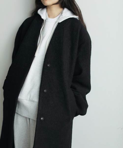 セール】[anuke/アンヌーク] ウール カラーレスコクーンコート（その他
