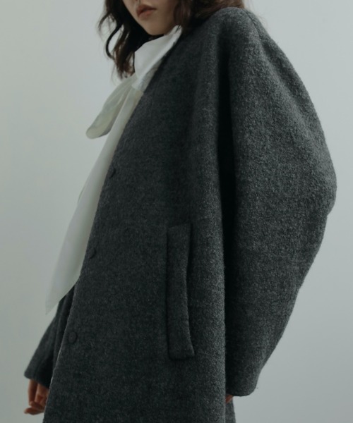 セール】[anuke/アンヌーク] ウール カラーレスコクーンコート（その他