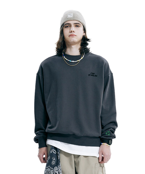 Our Pockets Signature Logo Sweat Man to Man (Dark Grey)