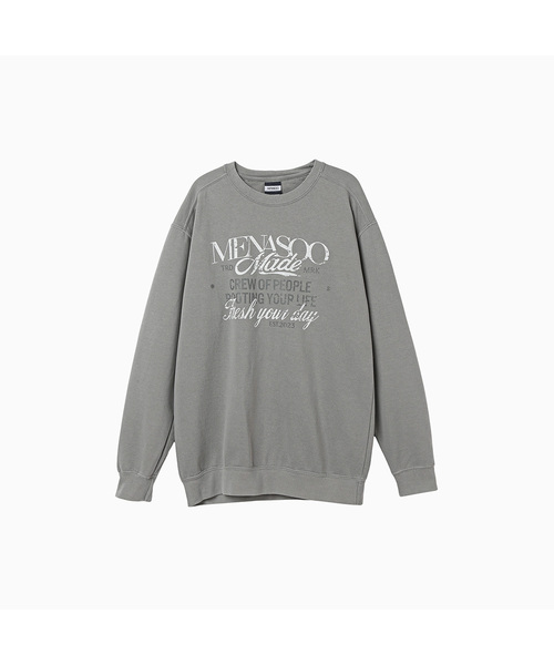 MENASOO(ミナス)の「Menasoo Pigment Oversized Sweatshirt_Gray(スウェット・レディース・ライトグレー・SMALL/MEDIUM)」の1枚目の写真