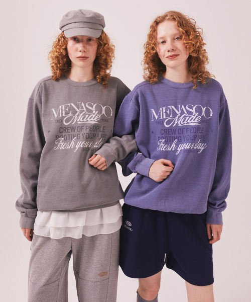 MENASOO(ミナス)の「Menasoo Pigment Oversized Sweatshirt_Gray(スウェット・レディース・ライトグレー・SMALL/MEDIUM)」の6枚目の写真