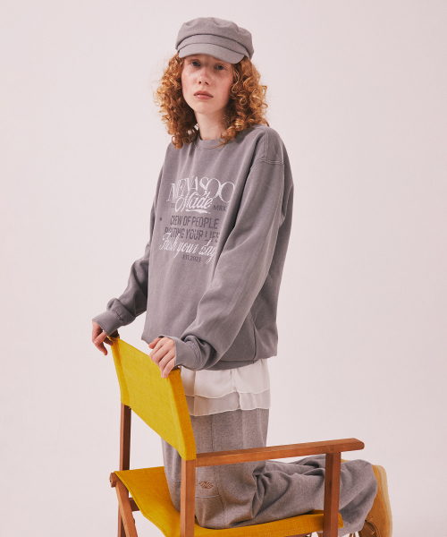 MENASOO(ミナス)の「Menasoo Pigment Oversized Sweatshirt_Gray(スウェット・レディース・ライトグレー・SMALL/MEDIUM)」の10枚目の写真