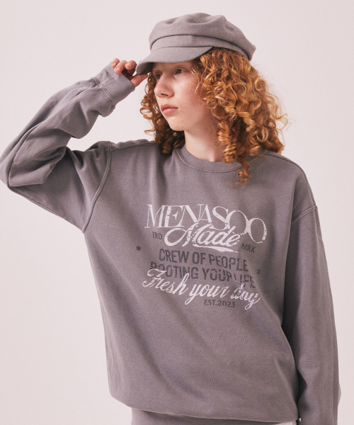 MENASOO(ミナス)の「Menasoo Pigment Oversized Sweatshirt_Gray(スウェット・レディース・ライトグレー・SMALL/MEDIUM)」の11枚目の写真