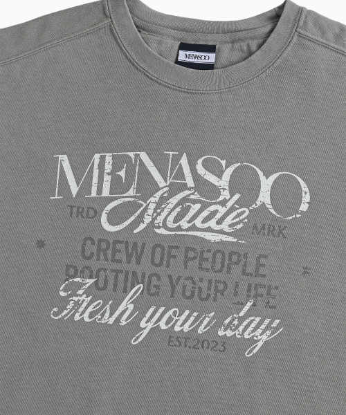 MENASOO(ミナス)の「Menasoo Pigment Oversized Sweatshirt_Gray(スウェット・レディース・ライトグレー・SMALL/MEDIUM)」の15枚目の写真