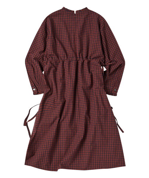 COMONINOZ（コモニノズ）の「W LONG SLEEVE CHECK ONE-PIECE [RED]（ワンピース・レディース・レッド・FREE）」の3枚目の写真