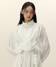 LIE MEQUE（リメーク）の「ストリングシャーリングウィンドブレーカー ホワイト（ナイロンジャケット）」