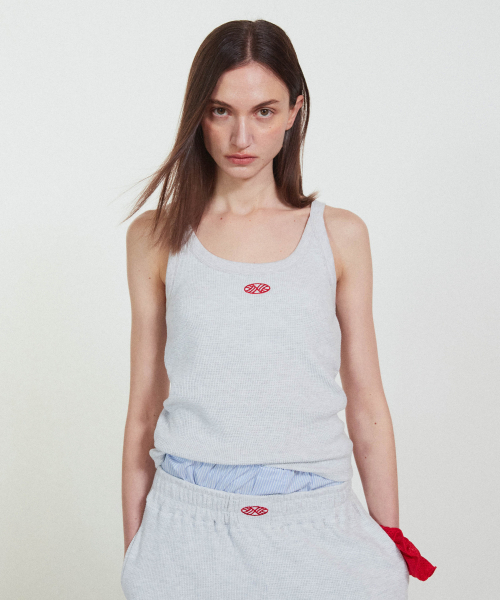 MENASOO（ミナス）の「Track Logo Reversible Waffle Sleeveless_White Melange（Tシャツ/カットソー・レディース・ホワイト・F）」の3枚目の写真