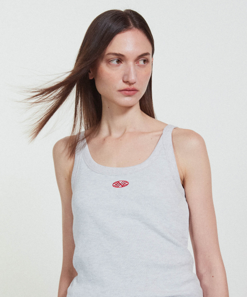 MENASOO（ミナス）の「Track Logo Reversible Waffle Sleeveless_White Melange（Tシャツ/カットソー・レディース・ホワイト・F）」の4枚目の写真