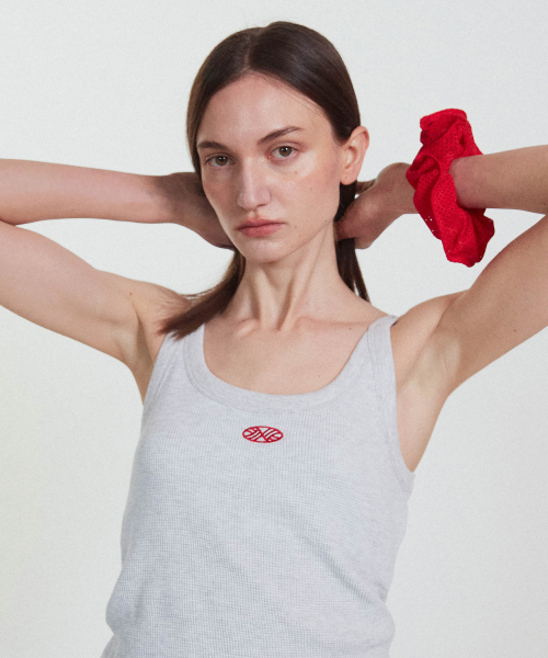 MENASOO（ミナス）の「Track Logo Reversible Waffle Sleeveless_White Melange（Tシャツ/カットソー・レディース・ホワイト・F）」の5枚目の写真
