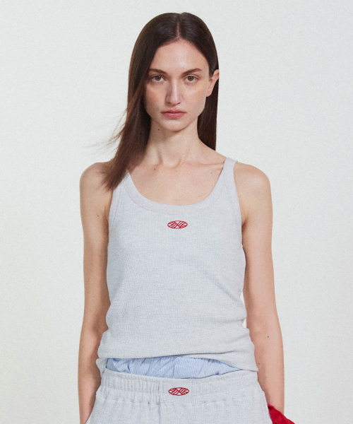 MENASOO（ミナス）の「Track Logo Reversible Waffle Sleeveless_White Melange（Tシャツ/カットソー・レディース・ホワイト・F）」の6枚目の写真