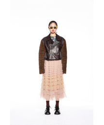 GREEDILOUS（グリディアス）の「Check Leather Biker Jacket（その他アウター）」