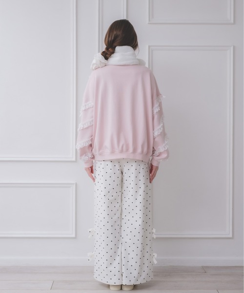 Lolime by mellfy memory(ロリミー バイ メルフィーメモリー)の「lacy ribbon sweatshirt(スウェット・レディース・ホワイト/ピンク/グレー・FREE)」の19枚目の写真