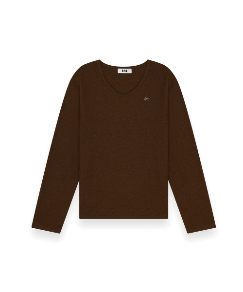 R-4(アールフォー)の「R-0037 / SEXY FIT U-NECK LONG SLEVEE(BROWN)(Tシャツ/カットソー・メンズ・ブラウン・SMALL/MEDIUM/LARGE)」の1枚目の写真