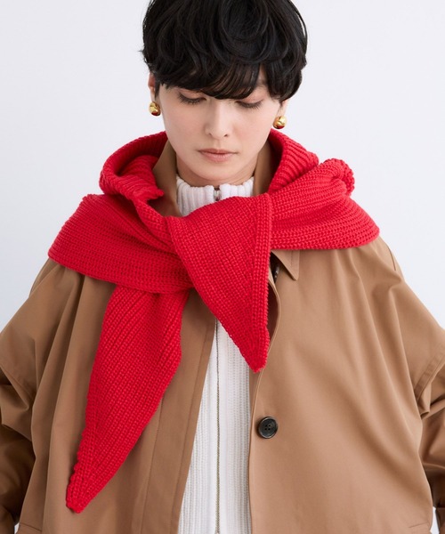 BARNYARDSTORM(バンヤードストーム)の「BARNYARDSTORM / フード付きニットストール【WEB限定カラー】(ストール/ショール・レディース・ブラック/ベージュ/レッド/グレー・FREE)」の20枚目の写真
