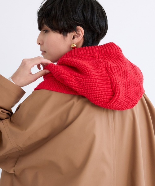 BARNYARDSTORM(バンヤードストーム)の「BARNYARDSTORM / フード付きニットストール【WEB限定カラー】(ストール/ショール・レディース・ブラック/ベージュ/レッド/グレー・FREE)」の21枚目の写真