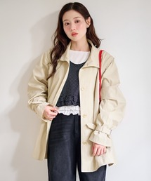 Kastane（カスタネ）の「【春アウター人気No.1！/マルチウェイ】レース付きフレアトレンチコート（トレンチコート）」