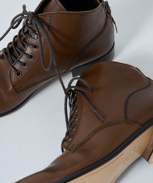 PADRONE(パドローネ)の「【PADRONE】別注 BACK ZIP CHUKKA BOOTS PU-ZOZO-02 バックジップチャッカブーツ(ブーツ・メンズ・ダークブラウン/ブラック・41/42/43/40)」の20枚目の写真