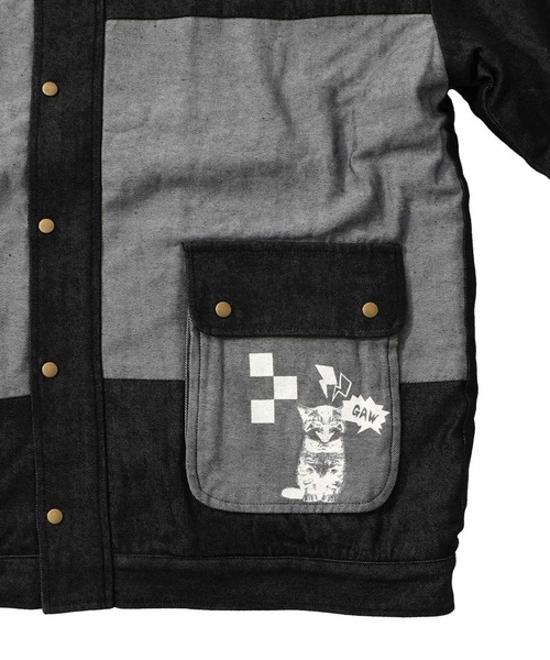 ScoLar(スカラー)の「ScoLar(スカラー) 落書きモザイク柄デニム×ボアジャケット(デニムジャケット・レディース・ネイビー/ブラック・MEDIUM)」の19枚目の写真