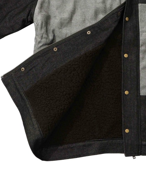 ScoLar(スカラー)の「ScoLar(スカラー) 落書きモザイク柄デニム×ボアジャケット(デニムジャケット・レディース・ネイビー/ブラック・MEDIUM)」の20枚目の写真