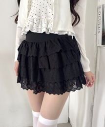 コットンレースフリルミニスカパン