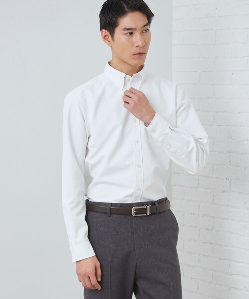 THE SHOP TK (ザ ショップ ティーケー )の「【ON/OFF兼用】シャンブレー オックスシャツ 洗濯機OK / 吸水速乾 / 汗じみ防止(ビジネスシャツ・メンズ・ライトグレー/サックスブルー/オフホワイト・01/02/03/04)」の1枚目の写真