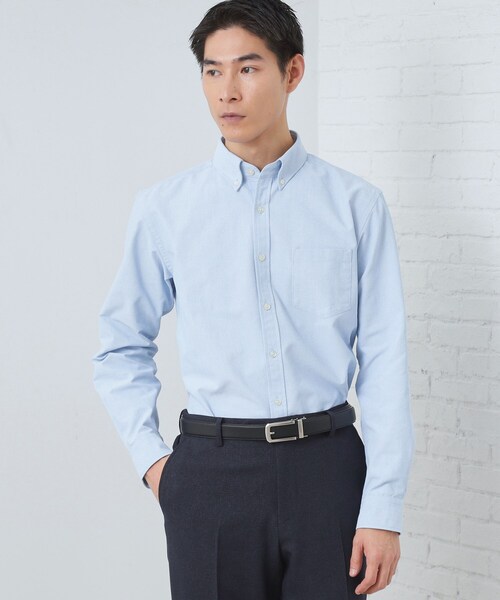 THE SHOP TK (ザ ショップ ティーケー )の「【ON/OFF兼用】シャンブレー オックスシャツ 洗濯機OK / 吸水速乾 / 汗じみ防止(ビジネスシャツ・メンズ・ライトグレー/サックスブルー/オフホワイト・01/02/03/04)」の3枚目の写真