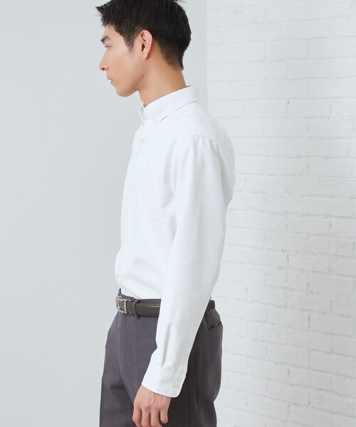 THE SHOP TK (ザ ショップ ティーケー )の「【ON/OFF兼用】シャンブレー オックスシャツ 洗濯機OK / 吸水速乾 / 汗じみ防止(ビジネスシャツ・メンズ・ライトグレー/サックスブルー/オフホワイト・01/02/03/04)」の4枚目の写真