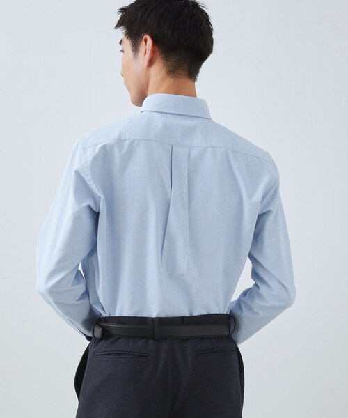 THE SHOP TK (ザ ショップ ティーケー )の「【ON/OFF兼用】シャンブレー オックスシャツ 洗濯機OK / 吸水速乾 / 汗じみ防止(ビジネスシャツ・メンズ・ライトグレー/サックスブルー/オフホワイト・01/02/03/04)」の9枚目の写真