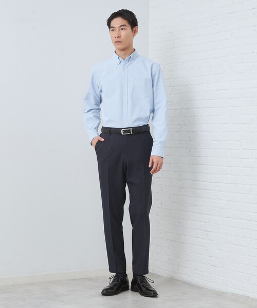THE SHOP TK (ザ ショップ ティーケー )の「【ON/OFF兼用】シャンブレー オックスシャツ 洗濯機OK / 吸水速乾 / 汗じみ防止(ビジネスシャツ・メンズ・ライトグレー/サックスブルー/オフホワイト・01/02/03/04)」の10枚目の写真