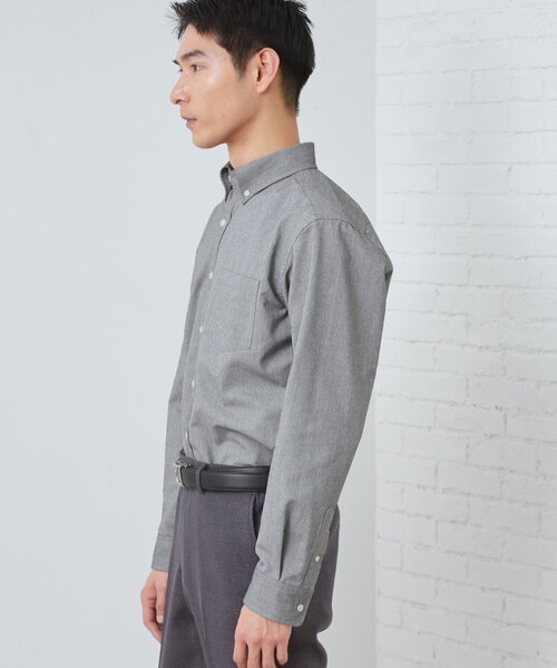 THE SHOP TK (ザ ショップ ティーケー )の「【ON/OFF兼用】シャンブレー オックスシャツ 洗濯機OK / 吸水速乾 / 汗じみ防止(ビジネスシャツ・メンズ・ライトグレー/サックスブルー/オフホワイト・01/02/03/04)」の12枚目の写真