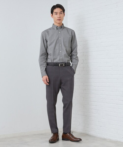 THE SHOP TK (ザ ショップ ティーケー )の「【ON/OFF兼用】シャンブレー オックスシャツ 洗濯機OK / 吸水速乾 / 汗じみ防止(ビジネスシャツ・メンズ・ライトグレー/サックスブルー/オフホワイト・01/02/03/04)」の14枚目の写真