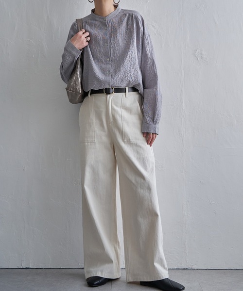 LBC(エルビーシー)の「コットンベイカーワイドパンツ(その他パンツ・レディース・チャコール/カーキ/オフホワイト・L/M)」の7枚目の写真