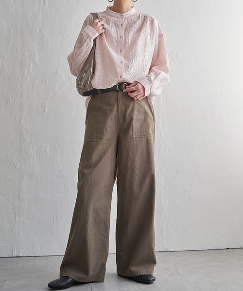 LBC(エルビーシー)の「コットンベイカーワイドパンツ(その他パンツ・レディース・チャコール/カーキ/オフホワイト・L/M)」の9枚目の写真