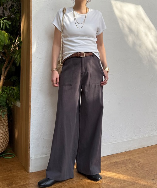 LBC(エルビーシー)の「コットンベイカーワイドパンツ(その他パンツ・レディース・チャコール/カーキ/オフホワイト・L/M)」の16枚目の写真