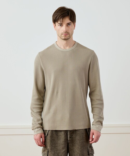 JAMES PERSE(ジェームスパース)の「コットンリネンワッフル ロングスリーブカットソー MCLW3747(Tシャツ/カットソー・メンズ・ベージュ・2)」の4枚目の写真