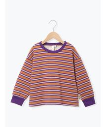Samansa Mos2 Lagom | マルチボーダー裏起毛トレーナー(Tシャツ/カットソー)