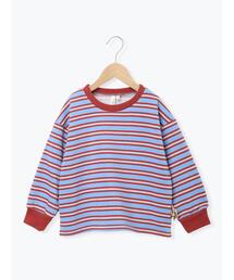 Samansa Mos2 Lagom | マルチボーダー裏起毛トレーナー(Tシャツ/カットソー)