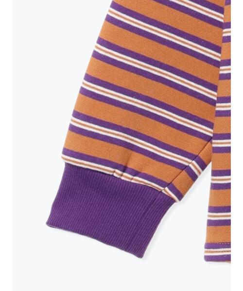 Samansa Mos2 Lagom（サマンサモスモスラーゴム）の「マルチボーダー裏起毛トレーナー（Tシャツ/カットソー・キッズ・キャメル/サックスブルー・100/110/120/130/95）」の5枚目の写真