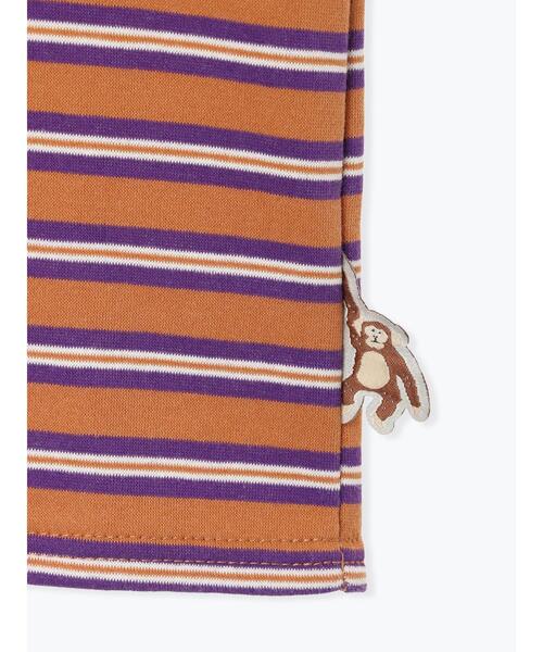 Samansa Mos2 Lagom（サマンサモスモスラーゴム）の「マルチボーダー裏起毛トレーナー（Tシャツ/カットソー・キッズ・キャメル/サックスブルー・100/110/120/130/95）」の6枚目の写真