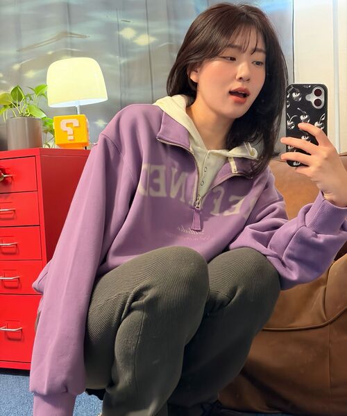 Bb' BENETTON(ビーフラットベネトン)の「レイヤードニットスカートパンツ (ダークグレー)(その他パンツ・レディース・その他・S/M)」の2枚目の写真