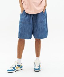 CONTROBANAL3（コントロバナレー）の「パッチポケットワイドデニムショーツ[ブルー-ミディアムウォッシュ]（その他パンツ）」