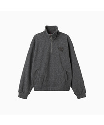 Terry Fleece Sweatshirt Half Zip Up_Charcoal