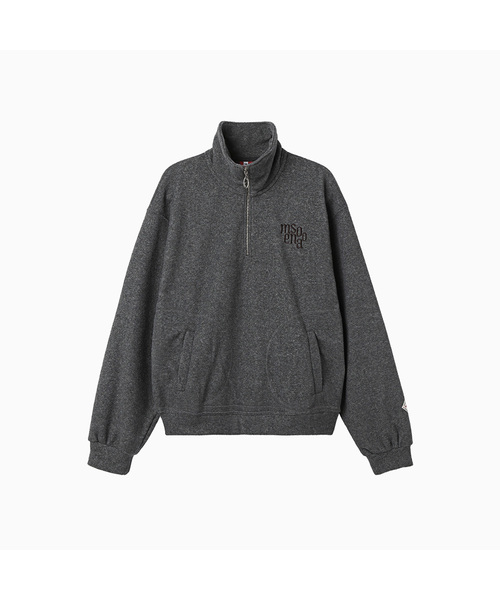 MENASOO(ミナス)の「Terry Fleece Sweatshirt Half Zip Up_Charcoal(スウェット・レディース・チャコール・1/2)」の1枚目の写真