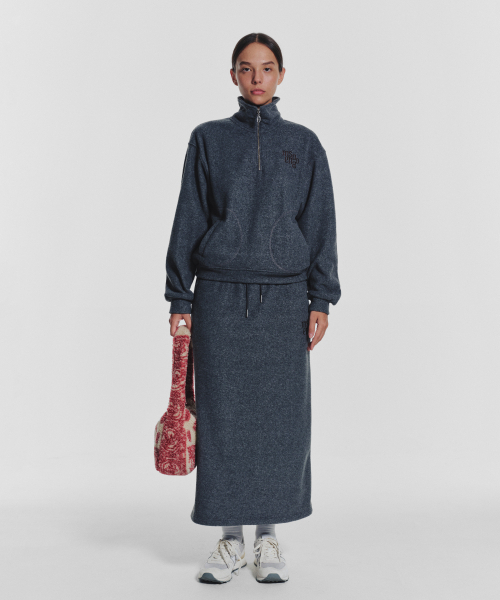 MENASOO(ミナス)の「Terry Fleece Sweatshirt Half Zip Up_Charcoal(スウェット・レディース・チャコール・1/2)」の5枚目の写真