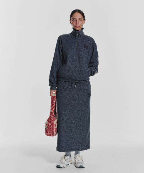 MENASOO(ミナス)の「Terry Fleece Sweatshirt Half Zip Up_Charcoal(スウェット・レディース・チャコール・1/2)」の9枚目の写真