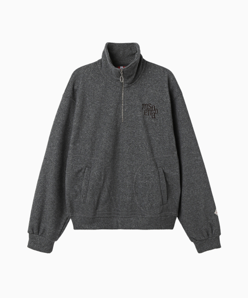 MENASOO(ミナス)の「Terry Fleece Sweatshirt Half Zip Up_Charcoal(スウェット・レディース・チャコール・1/2)」の12枚目の写真