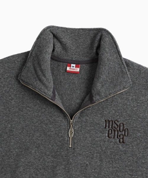 MENASOO(ミナス)の「Terry Fleece Sweatshirt Half Zip Up_Charcoal(スウェット・レディース・チャコール・1/2)」の14枚目の写真