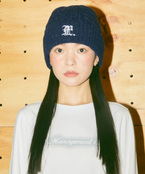 LMCの「GOTHIC NEP CABLE BEANIE navy(ニットキャップ/ビーニー・レディース・その他・ONE SIZE)」の2枚目の写真