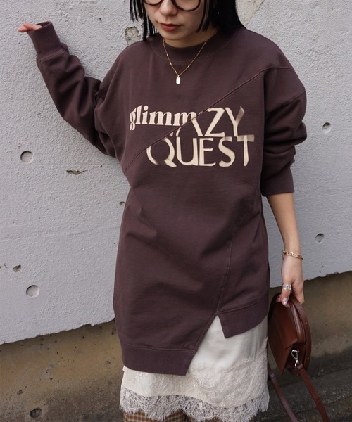 Ameri(アメリ)の「CONCEPT DOCKING CUT TOP(Tシャツ/カットソー・レディース・アイボリー/スミクロ/ブラウン・FREE)」の3枚目の写真